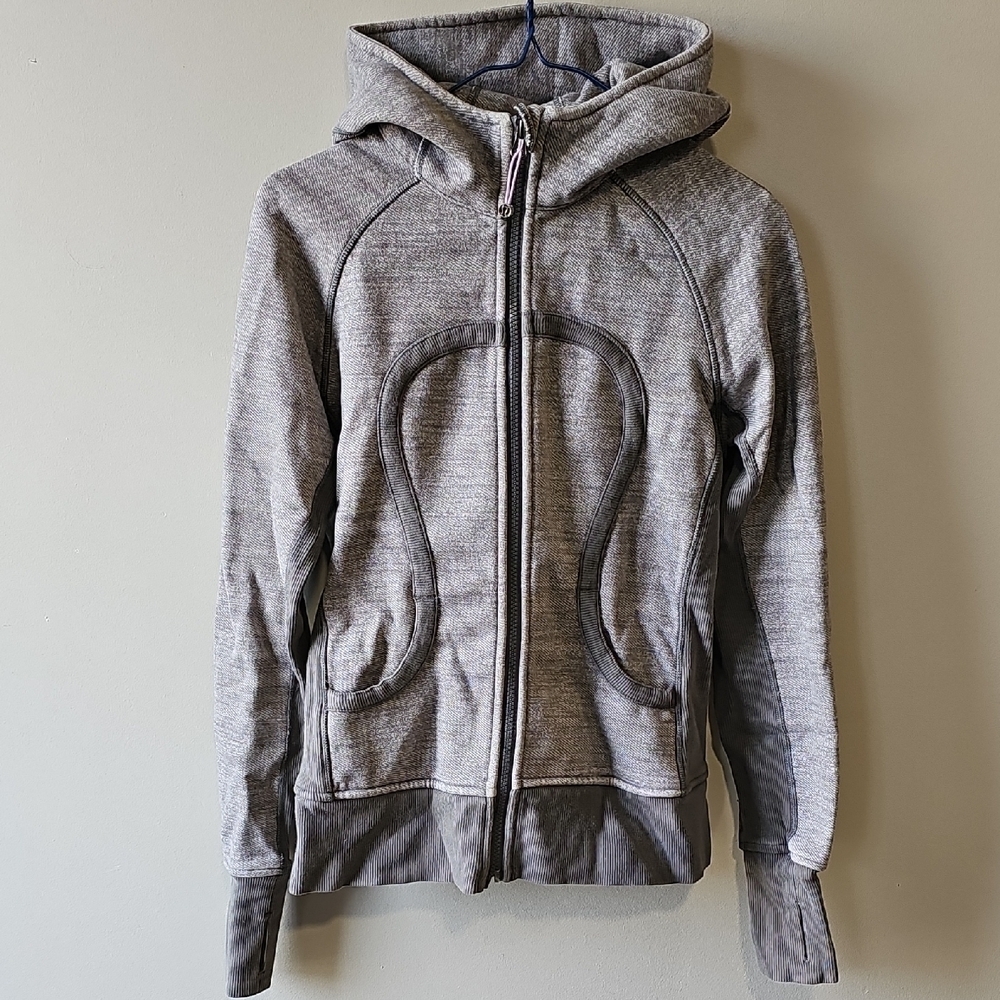 lululemon athletica Heathered Gray Size 6 Zip-Up Scuba Hoodie